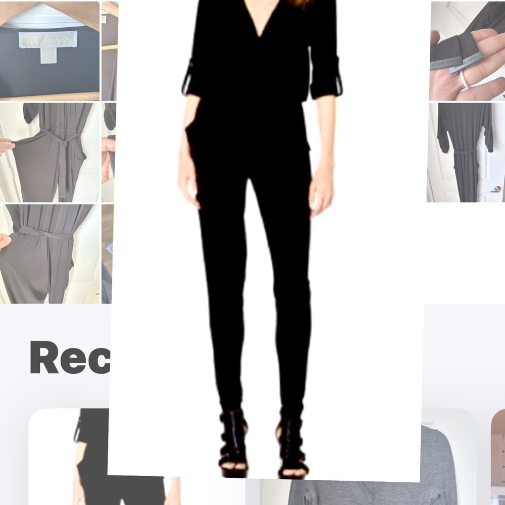 Michael Kors , black studded wrap style elegant women's jumpsuit